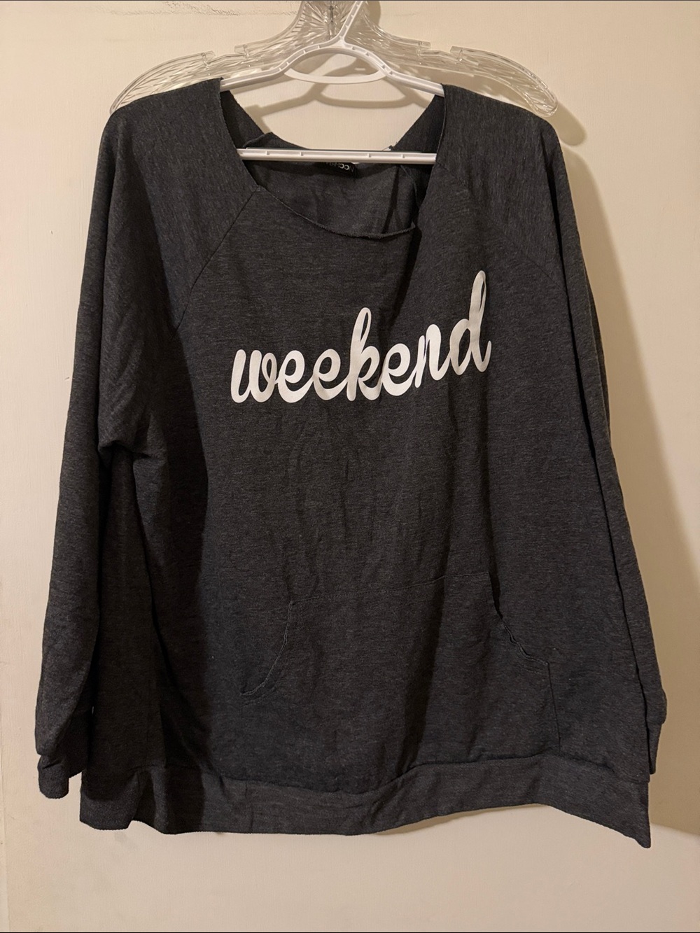 Papermoon Charcoal 'weekend' Graphic Long Sleeve Pullover